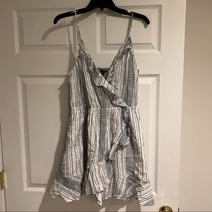 Navy blue and white stripped dress